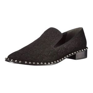 Adrianna Papell Prince Midnight Galapago Studded Leather Loafers. Size 10.